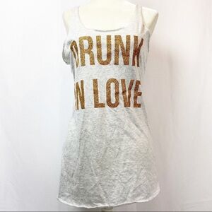 Drunk in Love Glitter Racerback Next Level Apparel